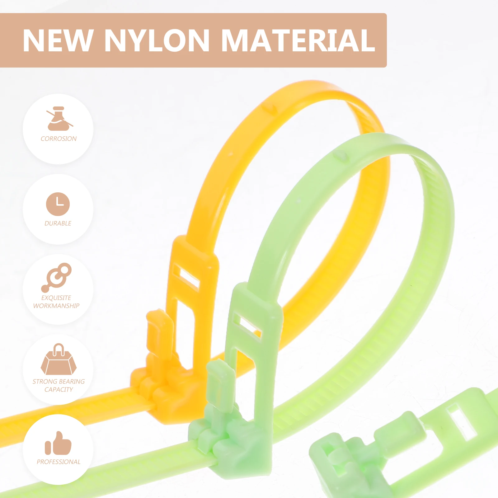 

100 Pcs Strap Heavy Duty Zip Ties Reusable Management Belt Plastic Wire Cable Cord Organizer