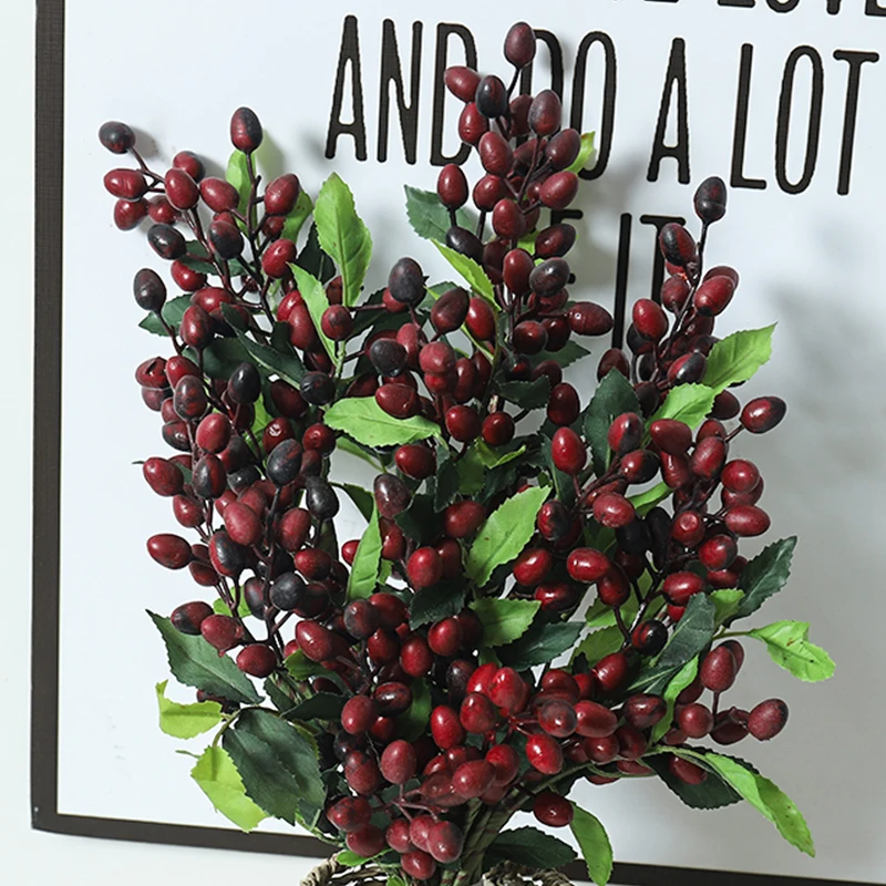 39cm Artificial Berry Flower Branch Home Wedding Party Decoration Fake Fruit Plants Photo Props Christmas DIY Decor Accessories image 3