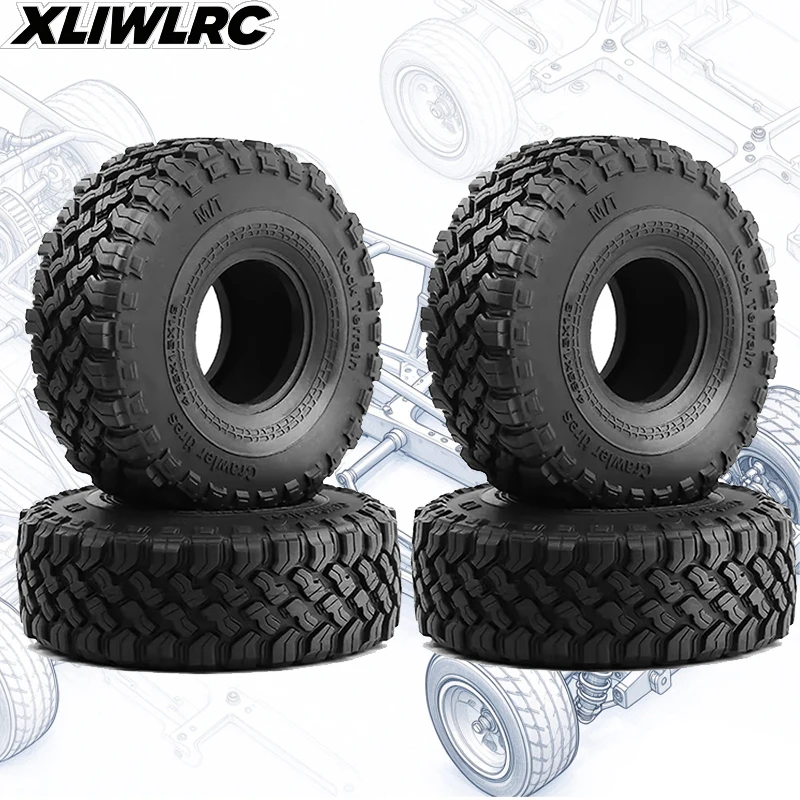 4PCS 115mm 1.9 inch Soft Rubber Tire Wheel Tyre for 1/10 RC Crawler Car Axial SCX10 Pro Capra TRX-4 TRX4 RC4WD D90 Redcat