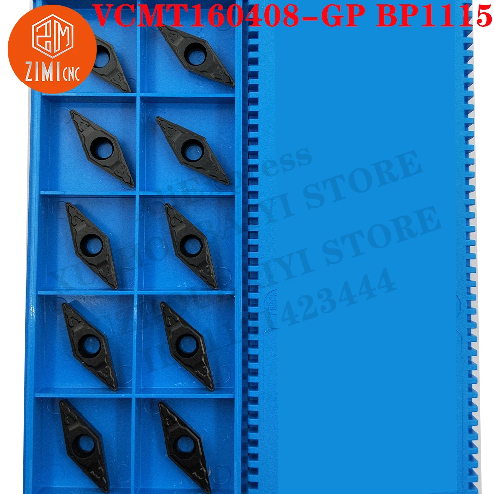 VCMT160408-GP BP1115 VCMT160408-GP turning inserts cnc Carbide blades VCMT metal lathe mechanical cutting tools CNC tools 10pcs