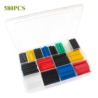 580PCS/Box 2:1 Heat Shrink Tubbing Kit Thermoresistant Tube Assorted Wire Cable Insulation Sleeving Heat Shrink Tube Set