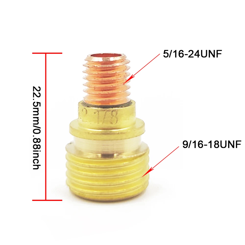 Imagem -02 - Corpo 45v42 45v43 45v44 45v45 da Pinça da Lente do Gás de Tig para Tig Wp9 20 25 Acessórios da Tocha de Soldadura Peças 1.0 1.6 2.4 3.2 mm