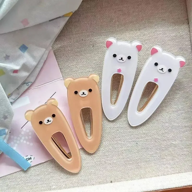 Kawaii Cartoon Rilakkuma Hairpin Japanese Anime Drop Duckbill Clip Cute Versatile Bangs Decoration Student Hair Accessories Gift