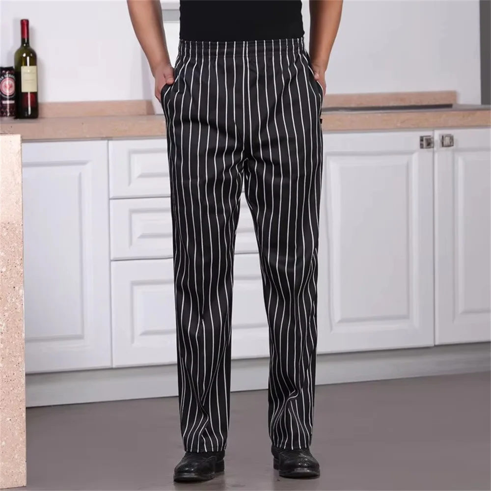 Pantalon de Chef taille élastique avec poche pour hommes et femmes, Baggy, uniformes de travail pour Restaurant et hôtel