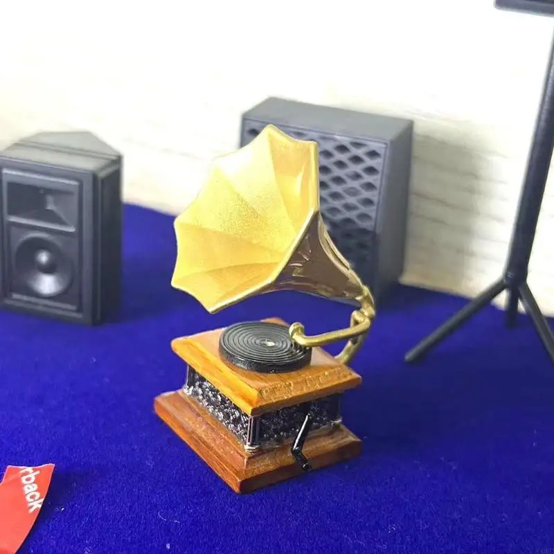 Vật phẩm nhà búp bê máy hát thu nhỏ CORB dành cho người hâm mộ thiết kế cổ điển và trang trí nhà tinh xảo