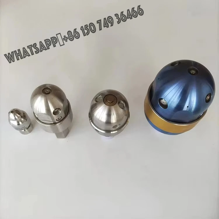 

Factory 2-6inch High Pressure Water Jet Cleaning Machine Bend Pipeline Rotating Sewer Dredge Spraying Jetter Cleaning Nozzle