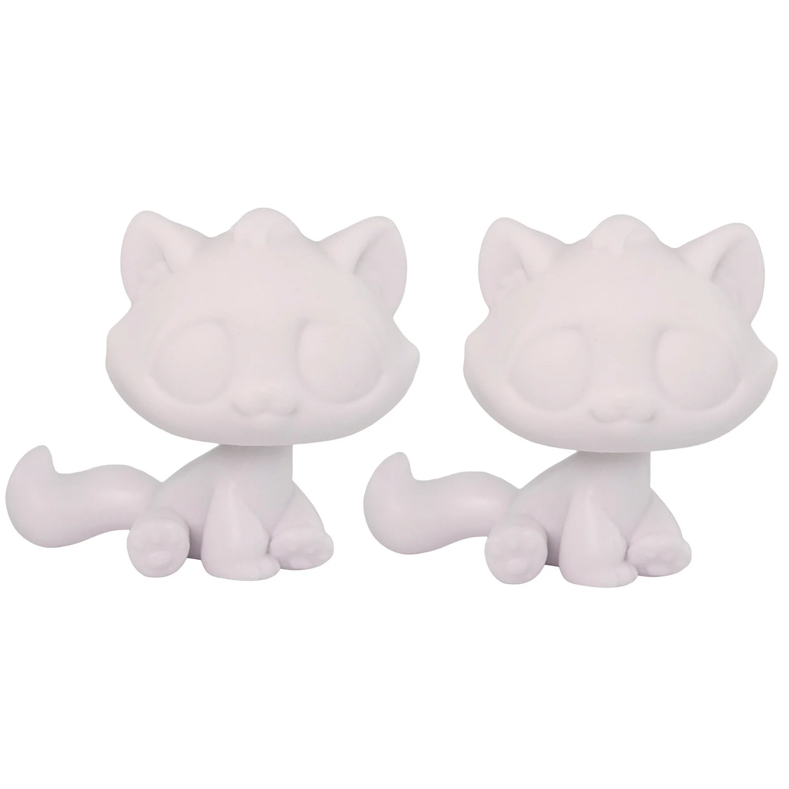 2 Pcs Minilpsshop White Base Pet Toy Shorthair Cat Wolfcat Collie Great Dane Dachshund Husky Deer Figure Kids Gift for LPS image 3