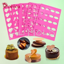 Round/Oval/Triangle/Love/Petal Silicone Chablon Molds Chocolate Cookie Stencil Mat Cake Decorating Tools Bakeware Accessories