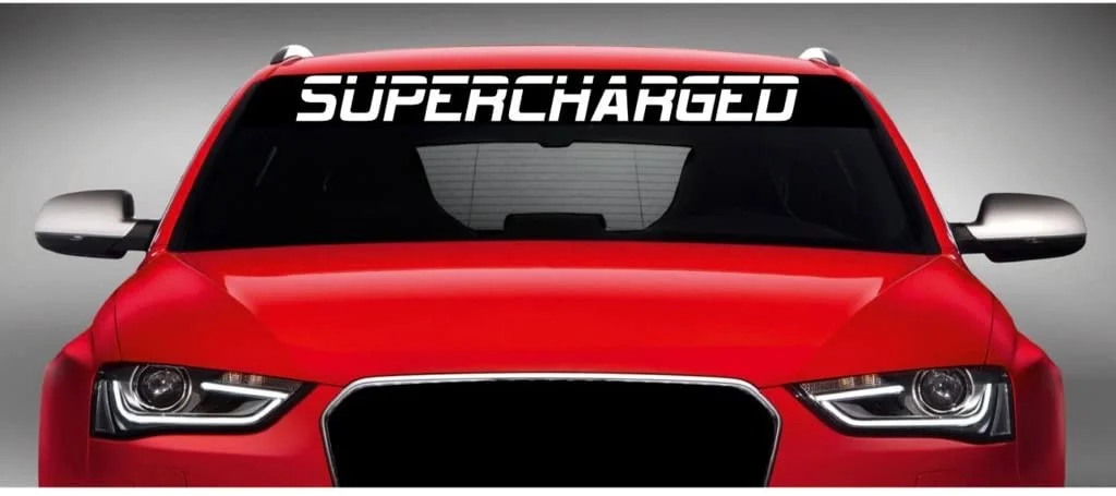 

For Noizy Graphics 40" x 4" Supercharged - Muscle Car Windshield Sticker Truck Window Vinyl Decal