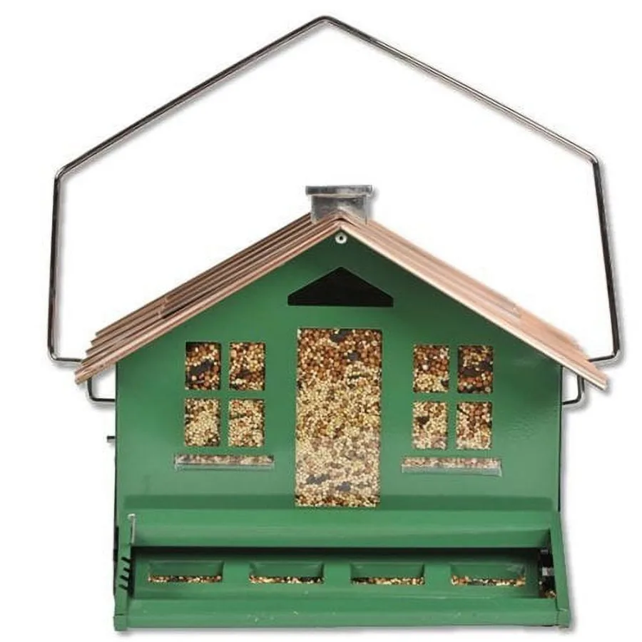 Perky Pet Squirrel Be Gone II Home Style Wild Bird Feeder 8 lb Green Outdoor Bird Feeding Durable Plastic Green Color Squirrel-