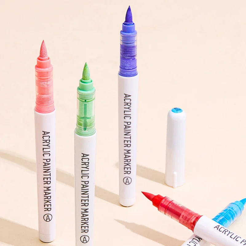 

9Colors/box Direct Liquid Acrylic Markers Brush Color Marker Pen New Colors For Manga Graffiti Crafts Art School Supplies