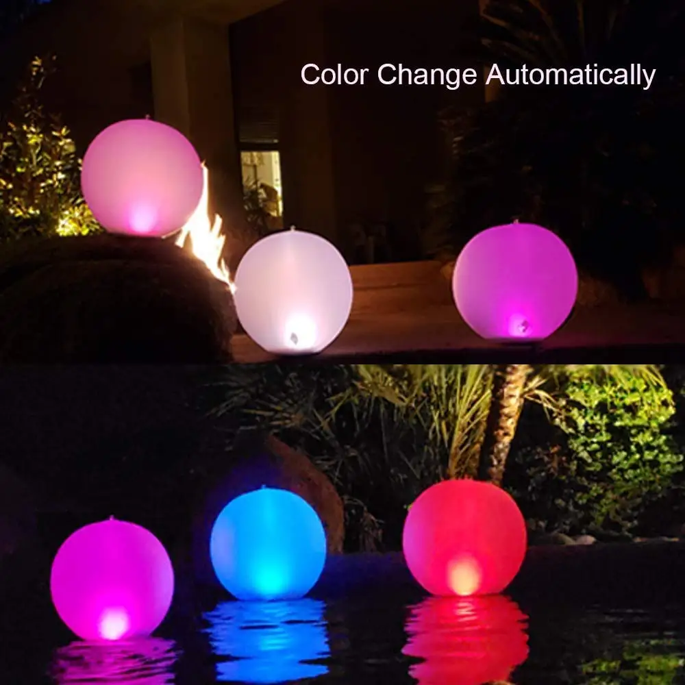 Solar Floating Pool Light Inflatable Glow Globe 14” Color Change Outdoor Ball Lamp for Swimming Beach Garden Lawn Party Decor