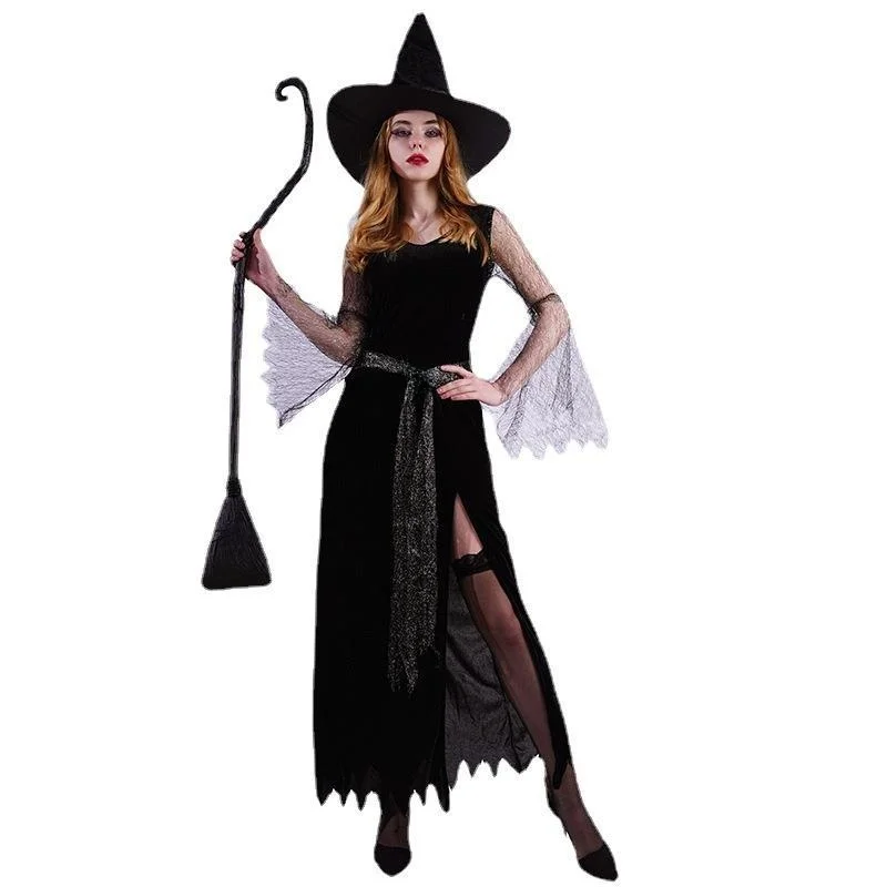 الكبار loween Bla فستان من الدانتيل الساحرة تنورة تأثيري حلي مرحلة الأداء الدكتور المرأة الاسمية موضوع تصميم Faionable