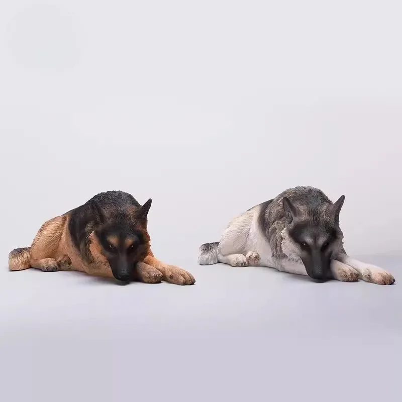 

JXK 1/6 Scale Action Figures Simulation Animal Resin Lying Posture German Shepherd Dog Model for 12'' Desktop Decoration
