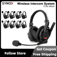 SYNCO Xtalk XMAX X5 X9 X13 Wireless Intercom System (2.4 GHz) Al Noise Cancellation Headset Microphone for Team Communication