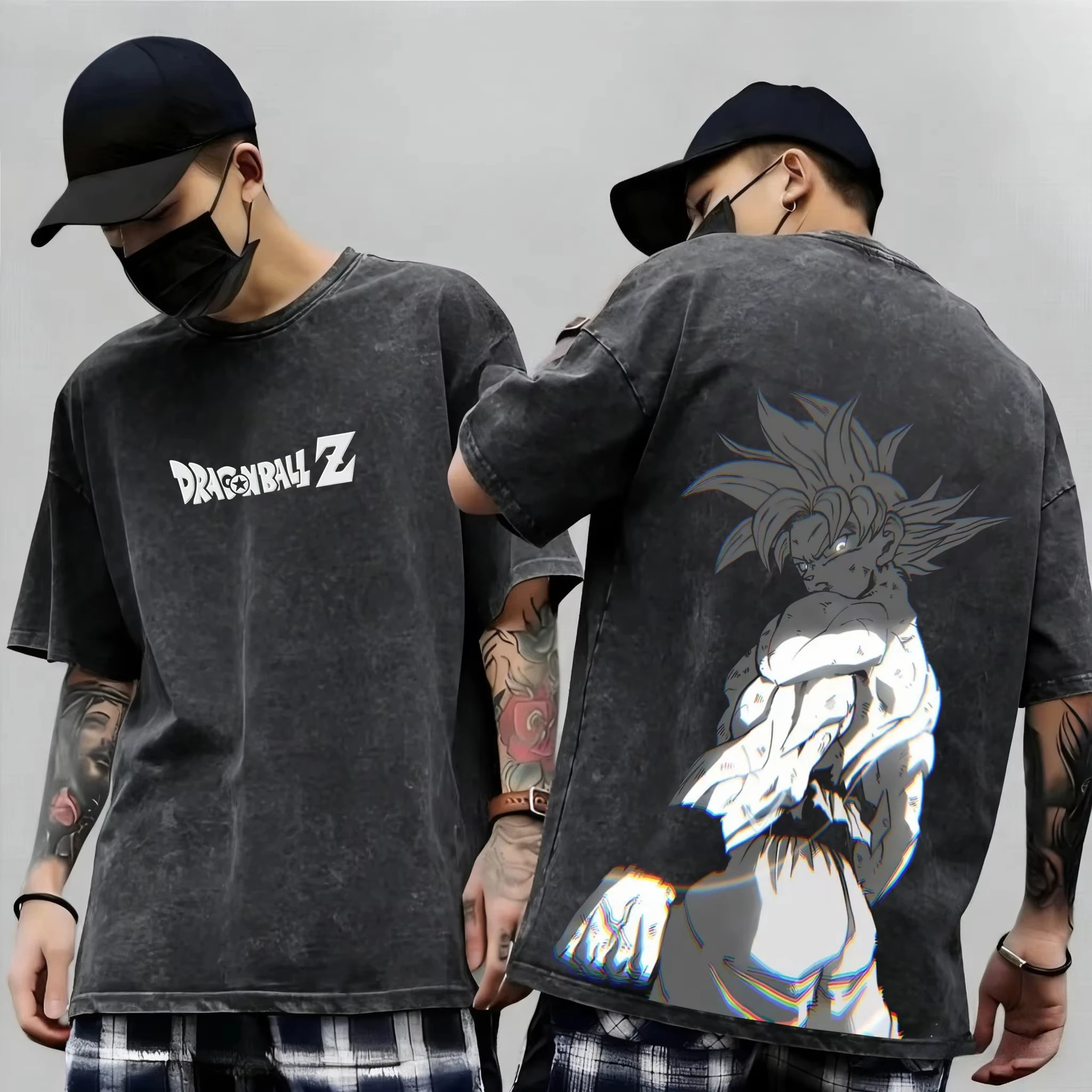 

Футболка с принтом аниме Dragon Ball, хлопковая футболка с короткими рукавами, повседневная спортивная футболка для фитнеса, мужская и женская одежда в стиле Харадзюку Y2K