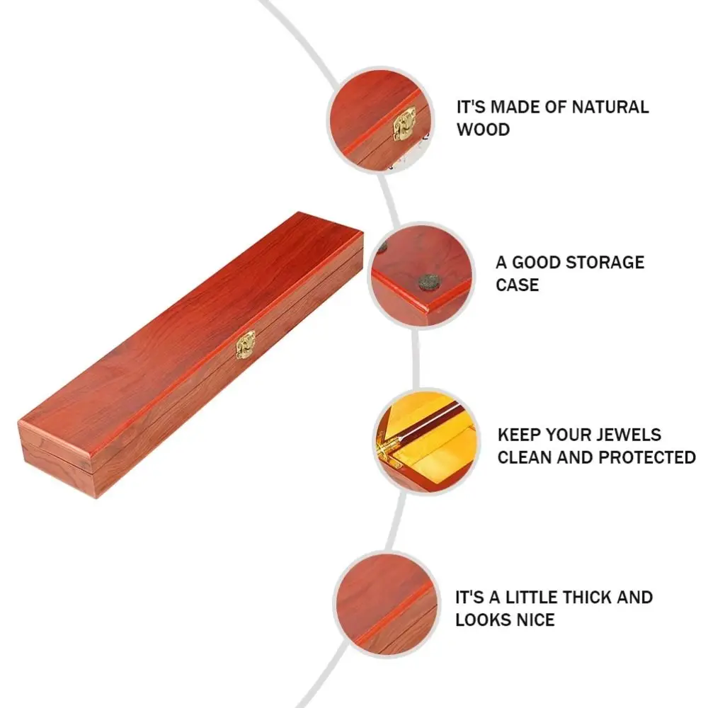 Retro Wooden Jewelry Box Vintage Storage Box Vintage Trinket Case Elongated Design Ethnic Jewelry Packaging Box