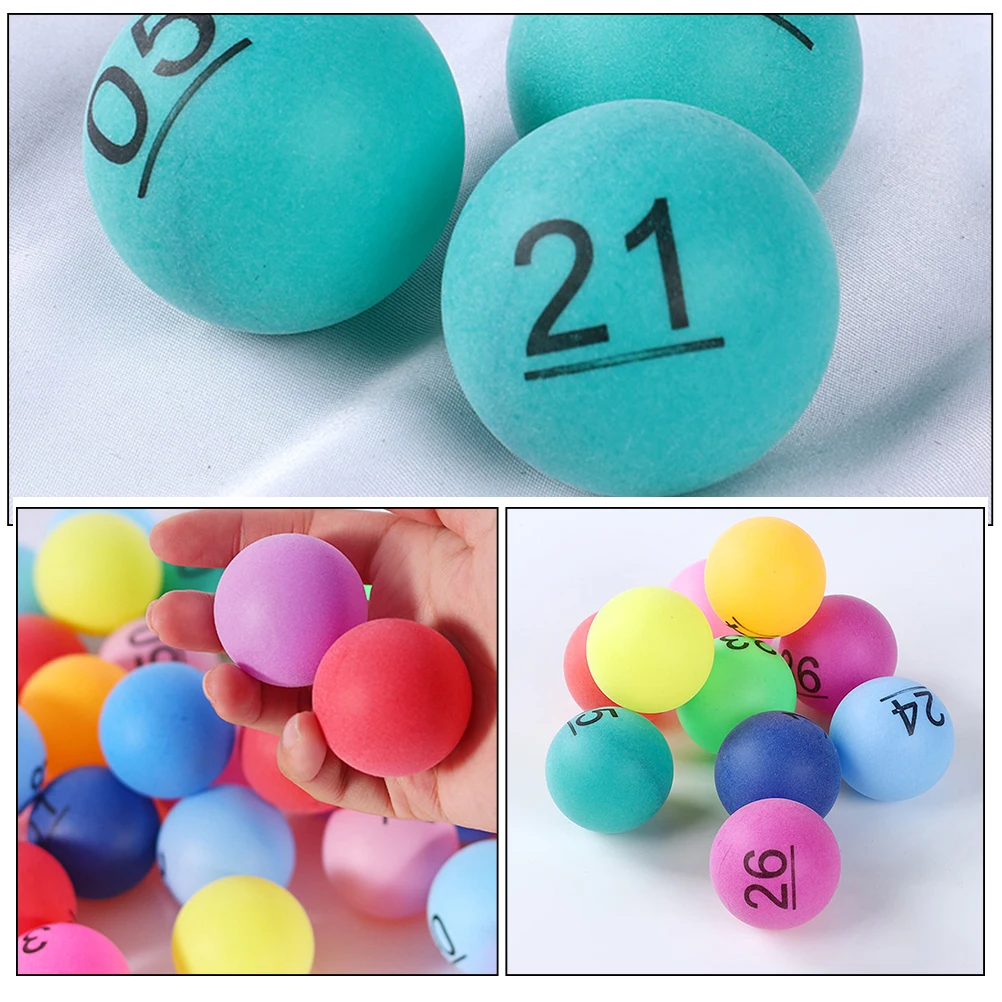 

30Pcs Colorful Number Balls Plastic Sphere For Party Game Hollow Raffle Drawing Bingo Event Accessories Printed Pong Lottery