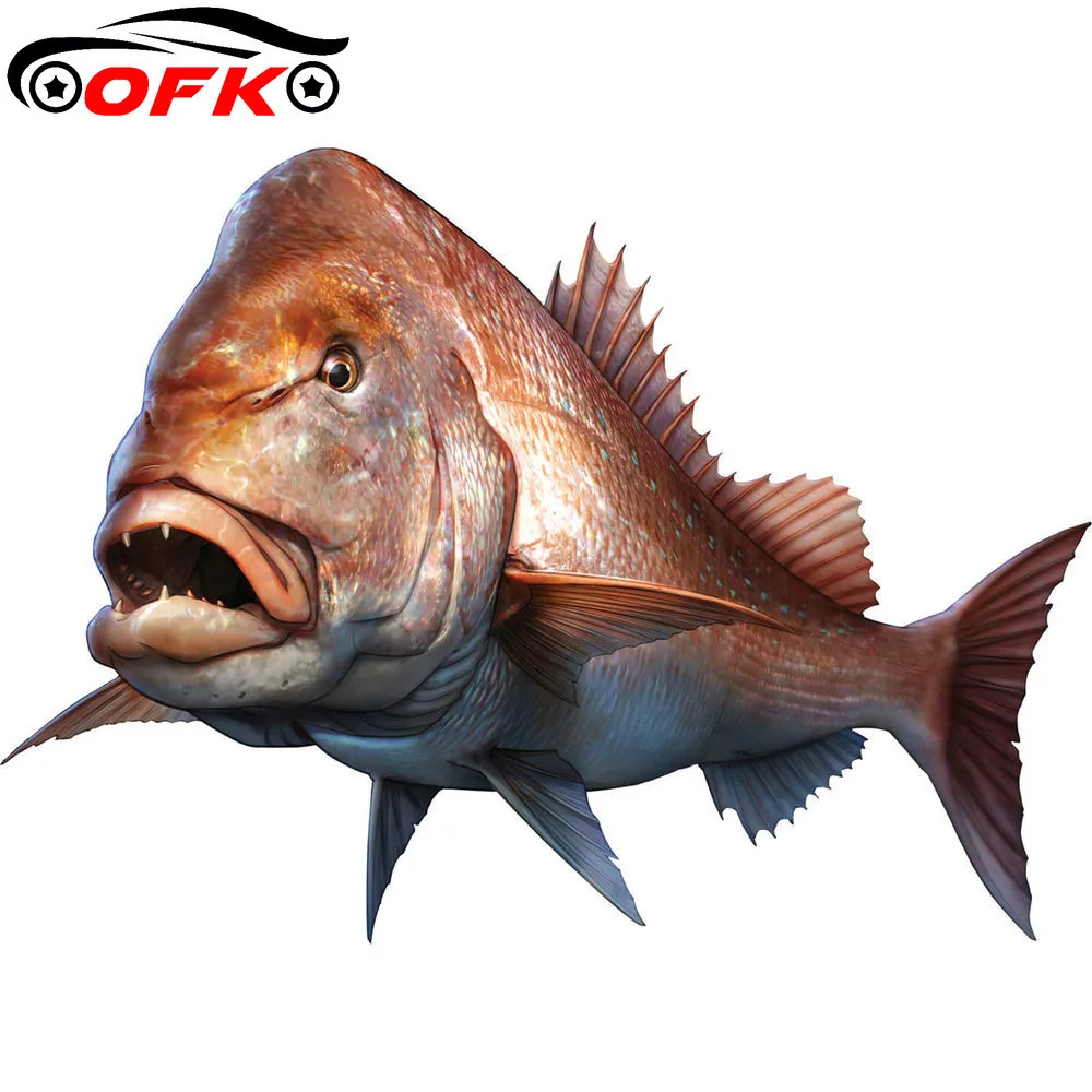 Car Stickers Decor Motorcycle Decals Large Mouth Bass Fish Decorative Accessories Creative Sunscreen Waterproof PVC,18cm*14cm