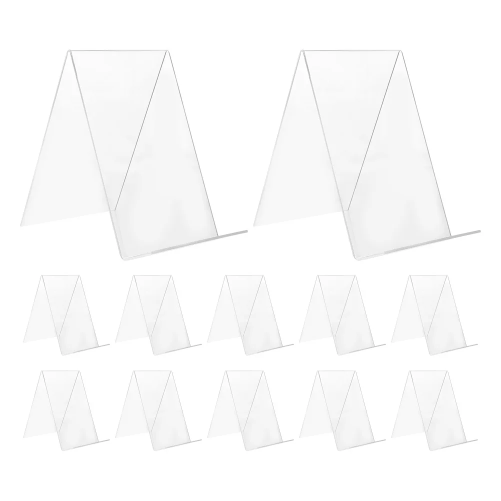 12 قطعة رف كتب شفاف من الأكريليك حامل كتب سطح المكتب حامل عرض منظم لمكتبة المكتب حامل صور منزلي للعرض #6