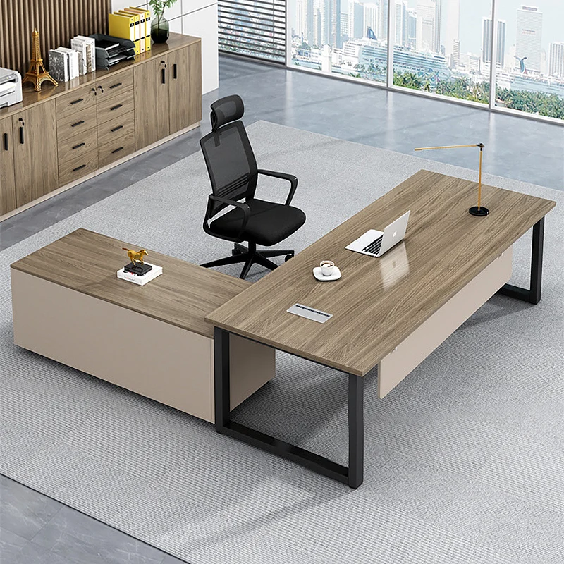 Wooden Drawers Office Desk Computer Workbench Desktops Storage Monitor Office Desk Studio Mesa Escritorio Office Furniture