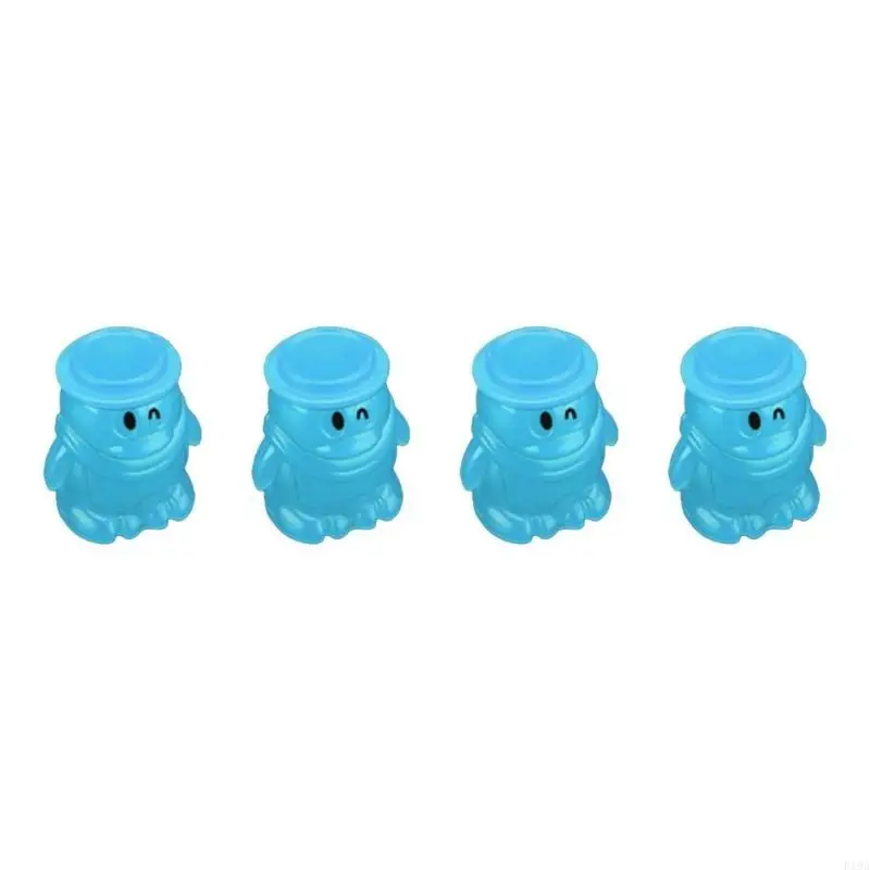 

F19A Safe & Stylish Stem Caps Fun Fluorescent Stem Caps Rubber Tire Valves Caps 4pcs