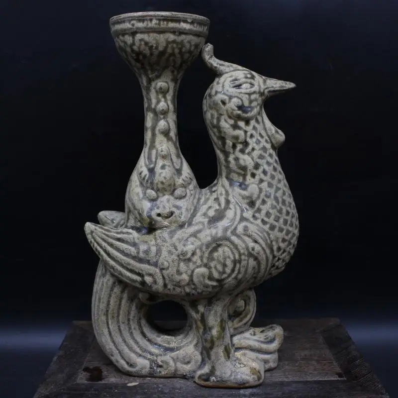 

Grey White Candlestick Statues Of Animals Carving Phoenix Animal Statues Figure Antique Porcelain Ornaments