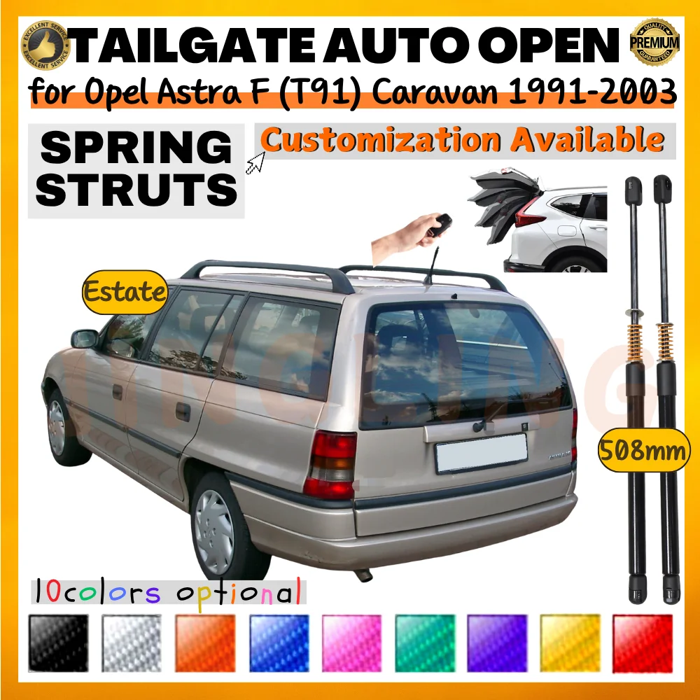 

Qty(2) Trunk Struts with Spring for Opel Astra F (T91) Caravan 1991-2003 508MM Rear Tailgate Boot Lift Supports Shock Absorbers