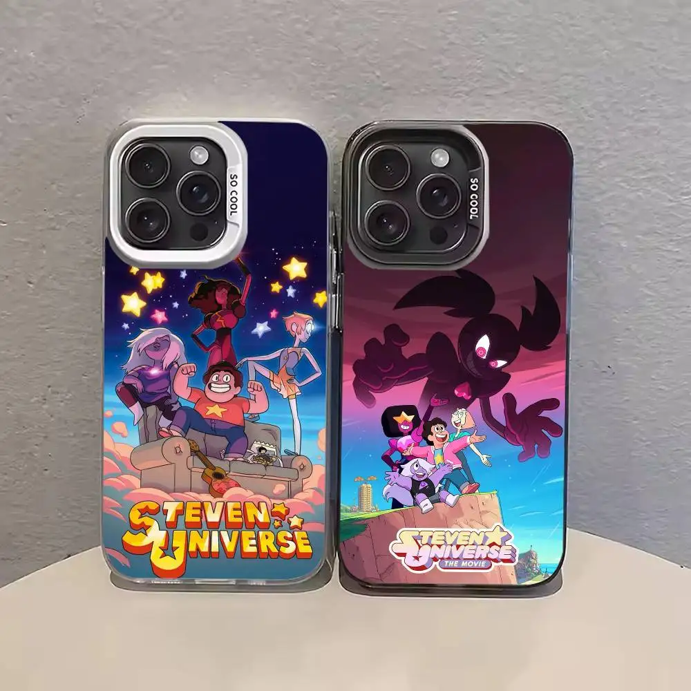 

C-Cartoon S-Steven Universe Phone Case For iPhone 17,16,15,14,13,12,11,Pro Max,Plus black Candy Silver Cover