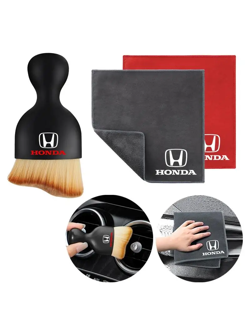 Accessoires de voiture pour Honda TYPER Civic XR-V HR-V CRV Fit Accord Odyssey, serviettes de nettoyage spéciales, brosse douce de nettoyage