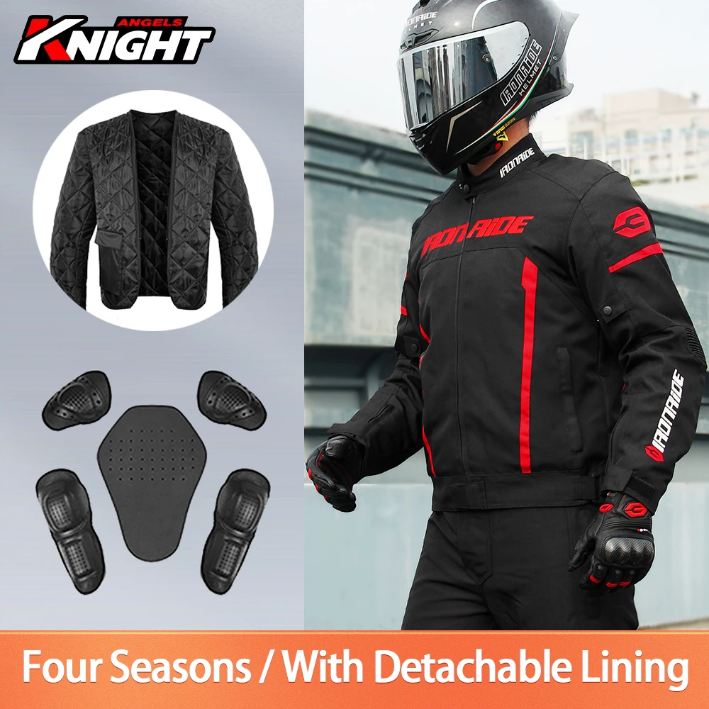 

Motorcycle Jacket Windproof Wear-resistant Motocross Clothing Breathable Motorbike Riding Moto Jackets With 5pcs Protector M-3XL