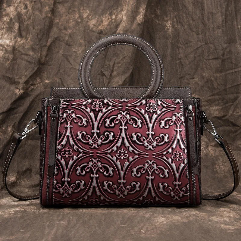 

Top Layer Cowhide Leather Art Oil Graffiti Painted Handbags Women Shoulder Bags Purses Shopper Handbag Crossbody Bags Casual