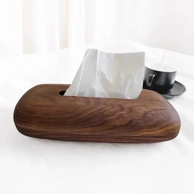 Wood Tissue Boxes Rectangular Napkin Box Removable Paper Storage Morden Napkin Container Organizers Magnetic Attraction Design