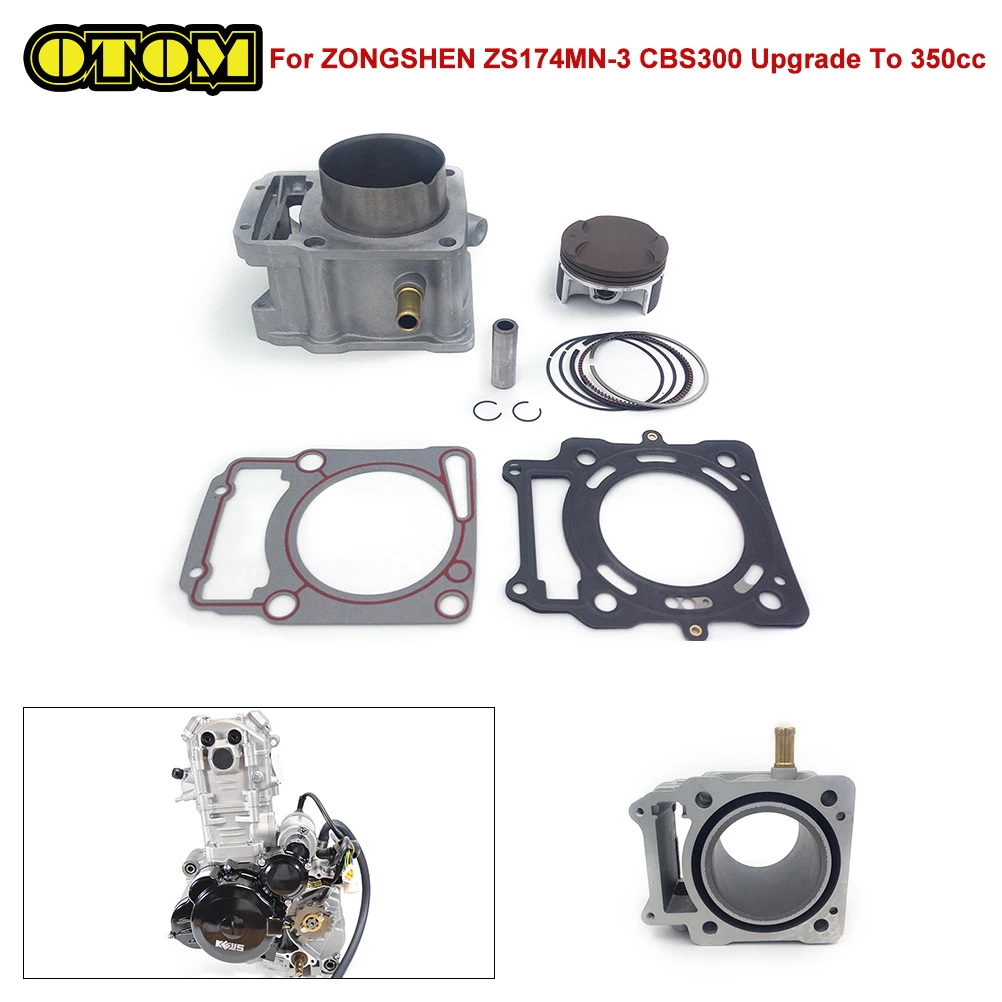 

For ZONGSHEN Motorcycle Cylinder Kit Cylinder Block Head Gasket Piston Pin Ring CBS350 CBS300 ZS174MN-3 Upgrade To 350cc Bikes