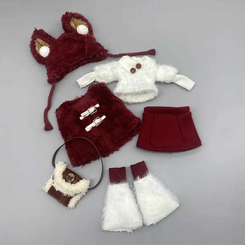 

1/6 Doll Clothing And Accessories Set Suitable For 30cm Doll Accessories Casual Soft Plush Coat Hat Pants Set Dress Up Toy Gift
