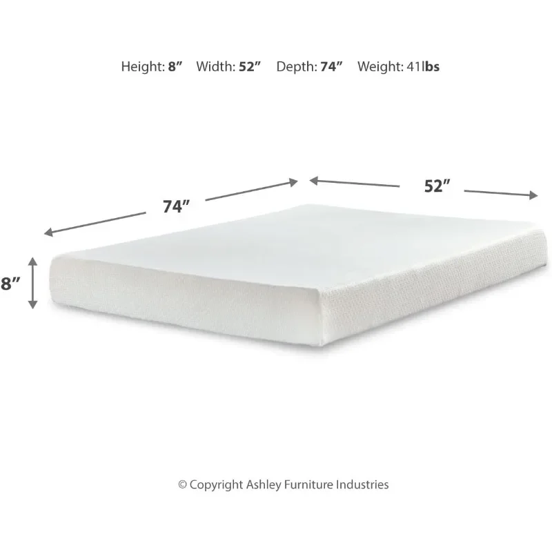 Design by Ashley Full Size Chime 8 Inch Medium Firm Memory Foam Mattress with Green Tea & Charcoal Extract