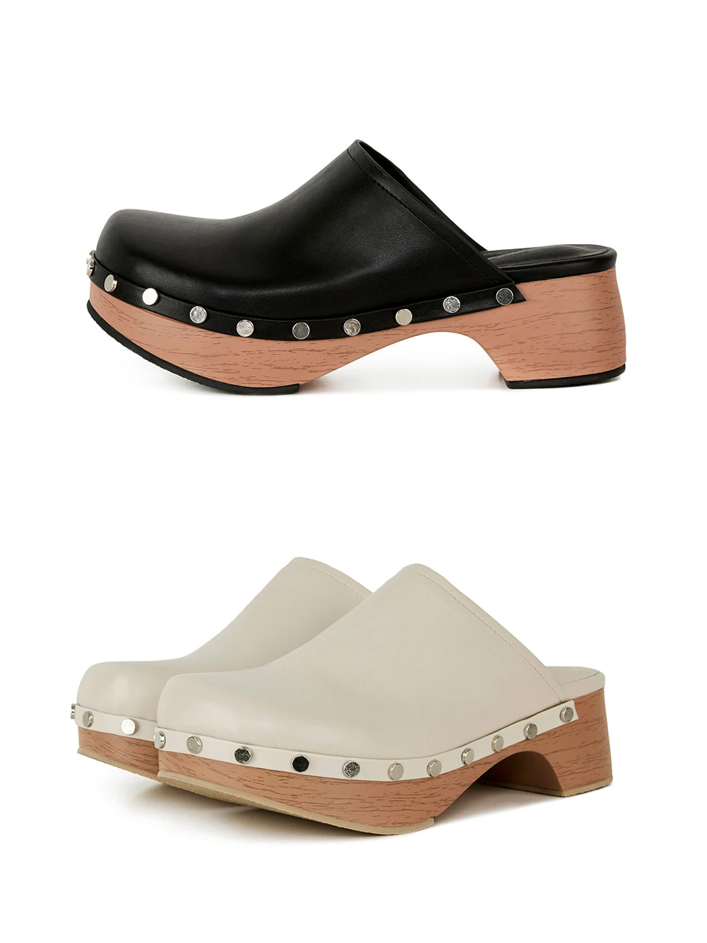 Zapatillas de plataforma con tacón grueso para mujer, calzado retro casual para primavera y otoño, diseño con remaches y punt...