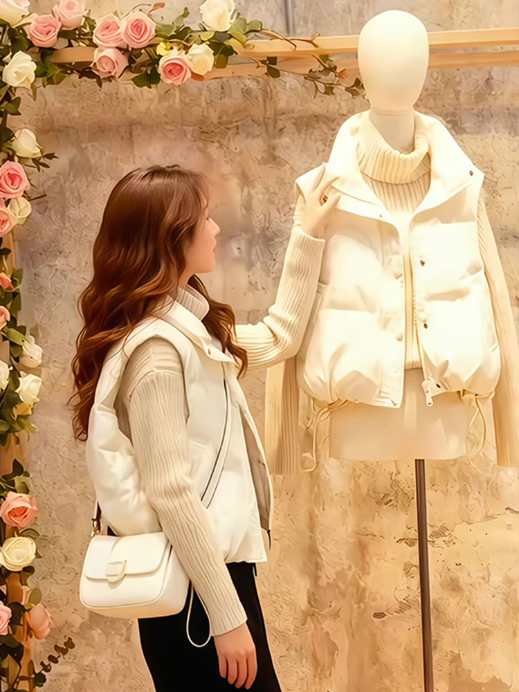 

Хлопковый жилет Sli ort, женский свободный крой, маленький размер, осень-зима, Новое поступление, модный теплый дизайн на молнии, Pur...