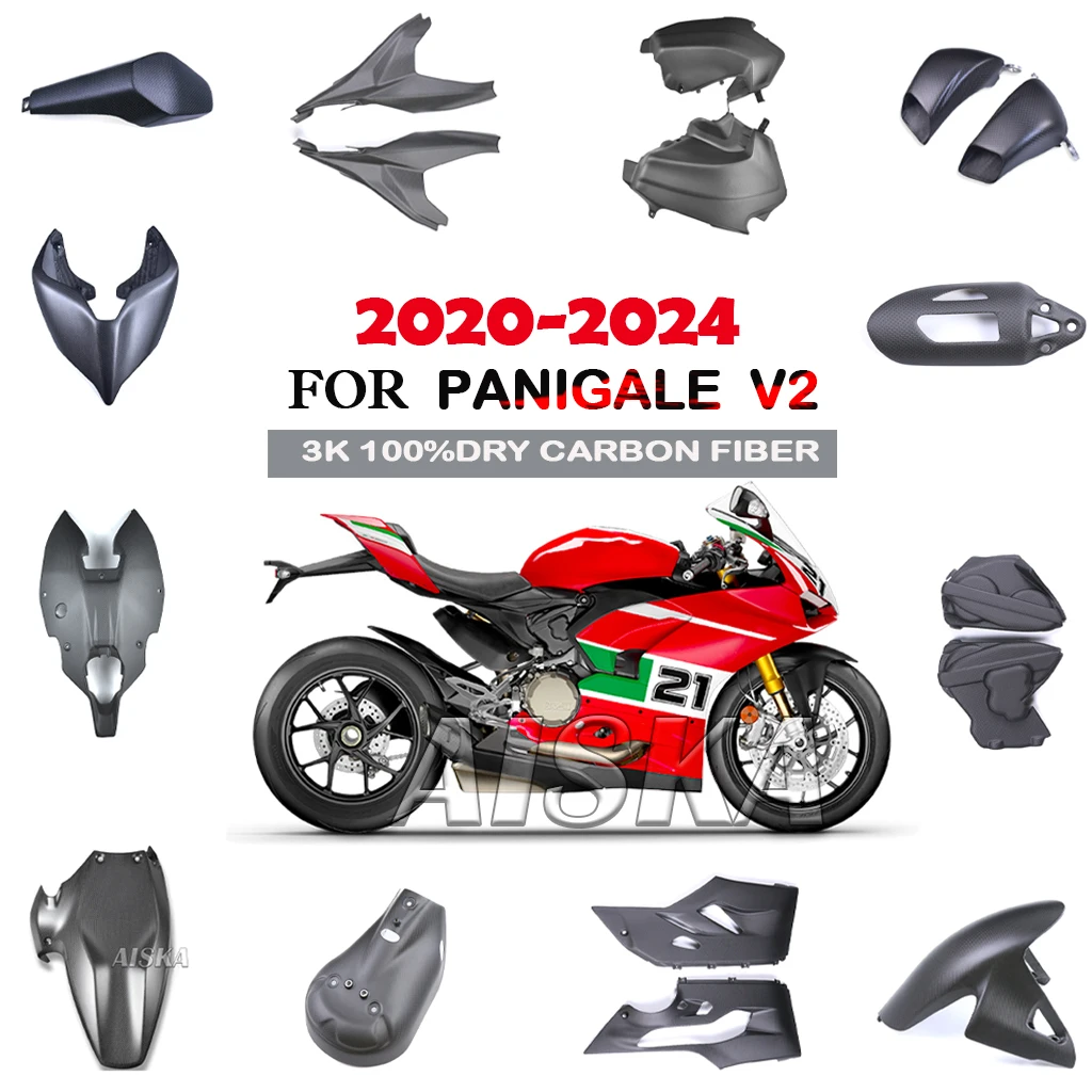Fender Brake Cooling Exhaust Cover Fuel Tank Side Panel Fairing Kit Carbon Fiber For DUCATI Panigale V2 2020 2021 2022 2023 2024