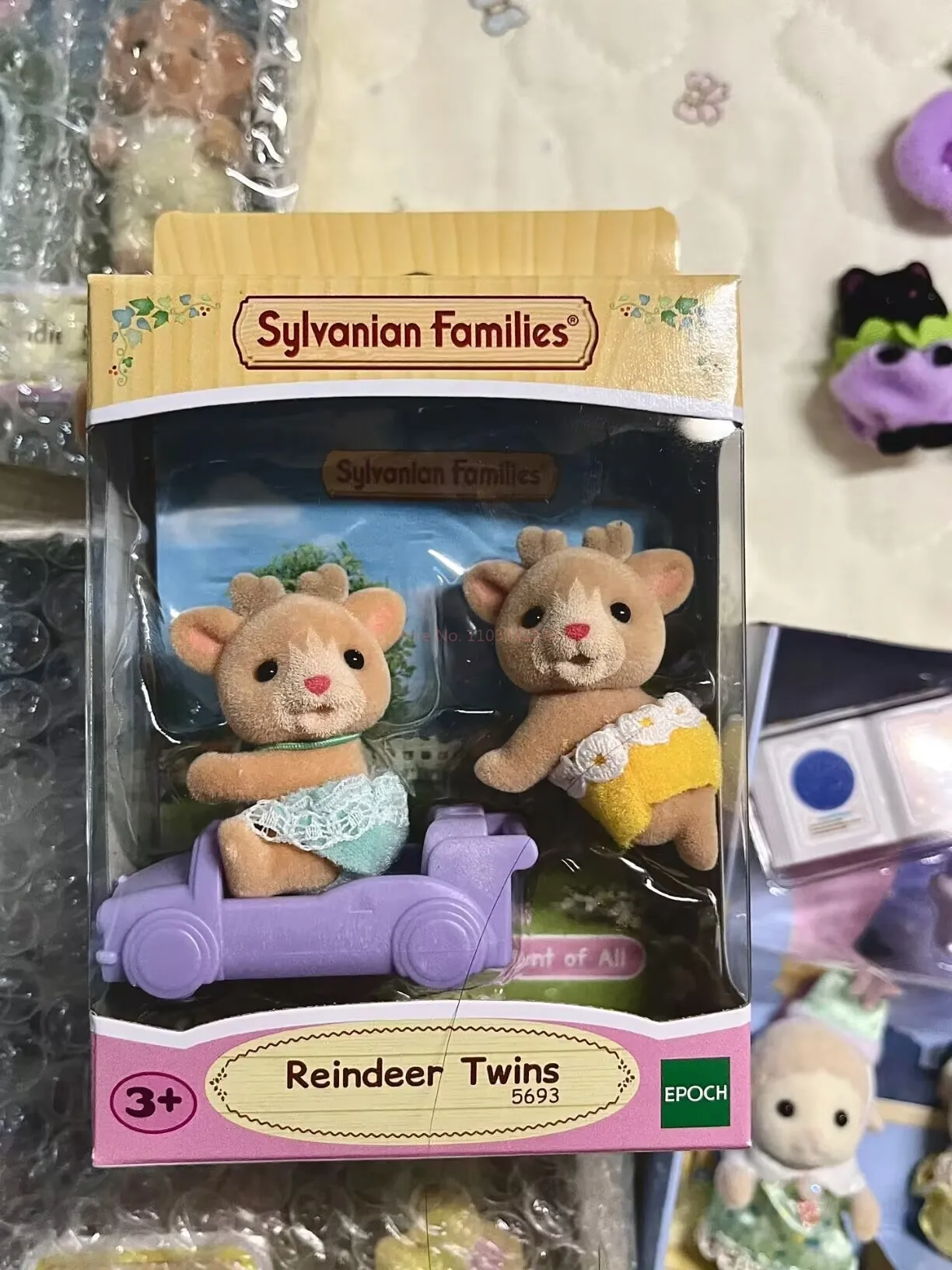 Auf Lager Heiße SYLVANIAN FAMILIES Rentier Zwillinge Anzug Spielzeug Dekor Figur Für Mädchen Weihnachten Ostern Geschenk