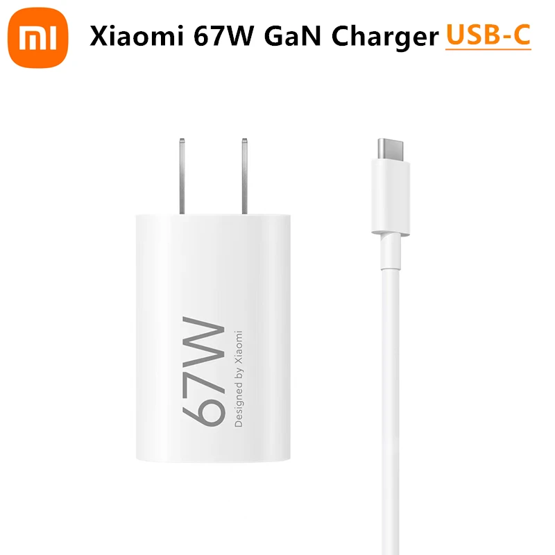 

Xiaomi Mi 67W GaN Mini Charger USB-C Output Support PD3.0 QC3.0 Quick Charge With 1.5M 6A C-C Usb Cable