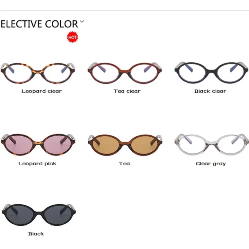 Vintage Oval Sunglasses 2025 Women Luxury Brand Designer Small Oval Anti Blue Light Glasses Retro Fashion Men Leopard Eyegalsses