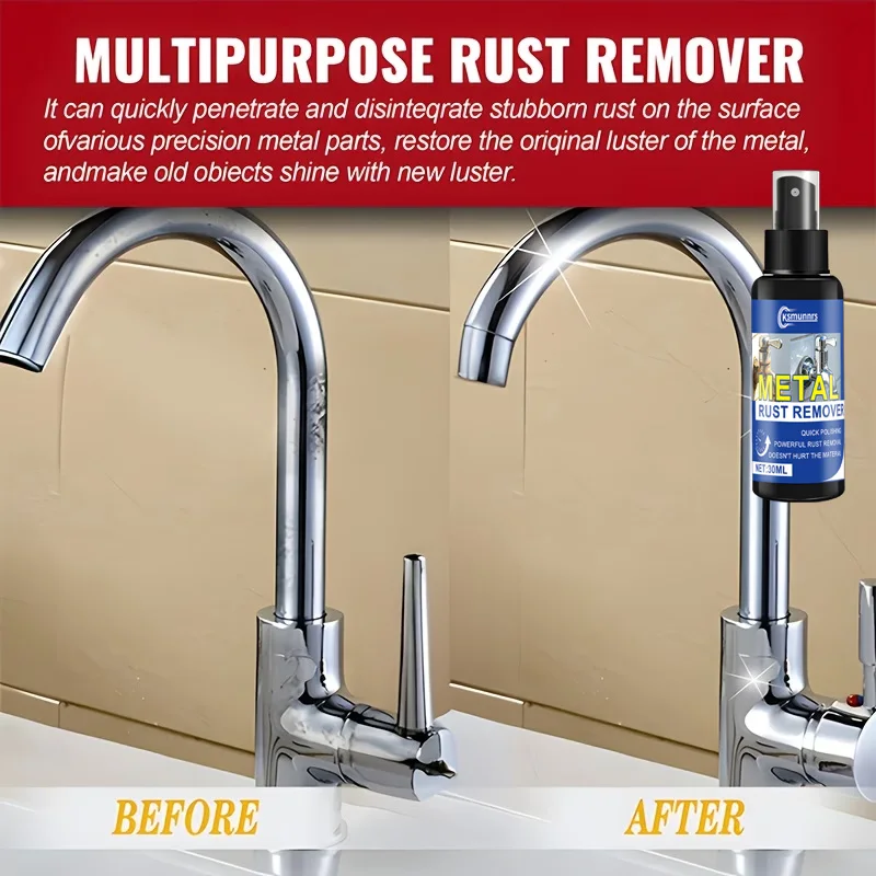 Rust Removal Spray Metal Polish Cleaner for Garden Hardware Appliances Furniture and Rusted Metal Parts
