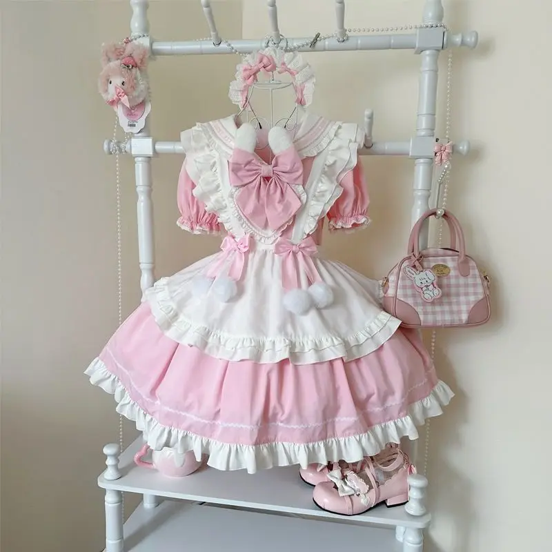Vestido de princesa japonés dulce Lolita para mujer, minivestido Sexy con lazo a la moda Kawaii Y2k Harajuku, vestido ajustado para fiesta de cumpleaños, nuevo