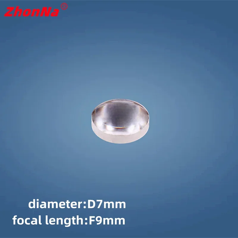 Diameter7mm F9mm wysokiej jakości soczewki skupiające laserowa o grubości ogniskowej 2.3mm kondensator diyoptyczny Opti szkło sferyczne Lens1PC