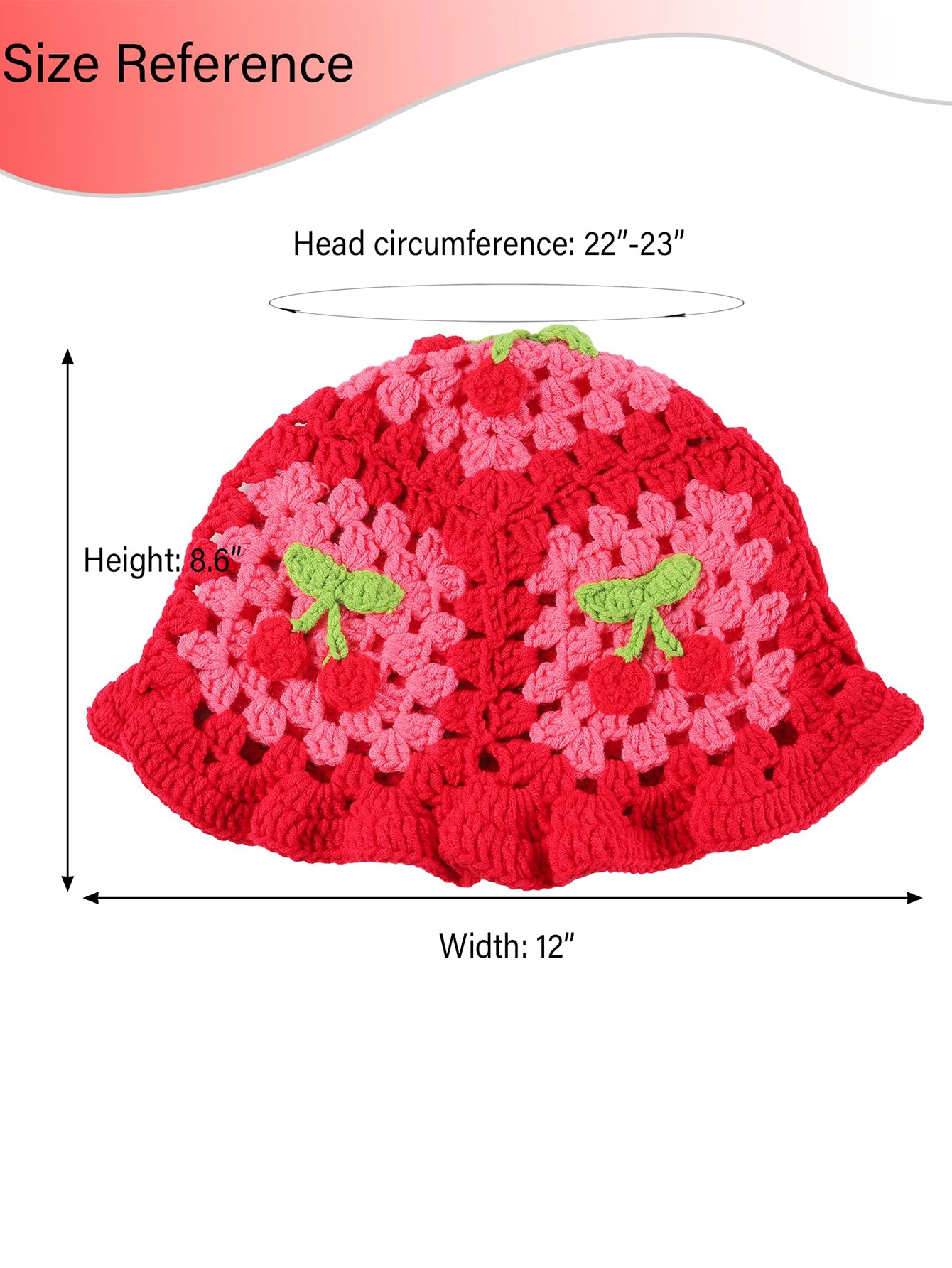 Crochet Bucket Hat for Women Handmade Floral Hat Portable Knitted Beanies Girl Elastic Cute Beach Hat for Vacation Traveling