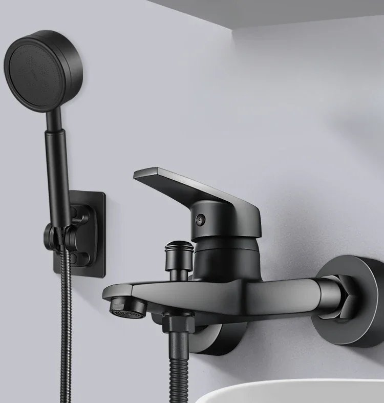 

Смесительный клапан для ванной и душа, медный набор с цветочной насадкой, простой бытовой