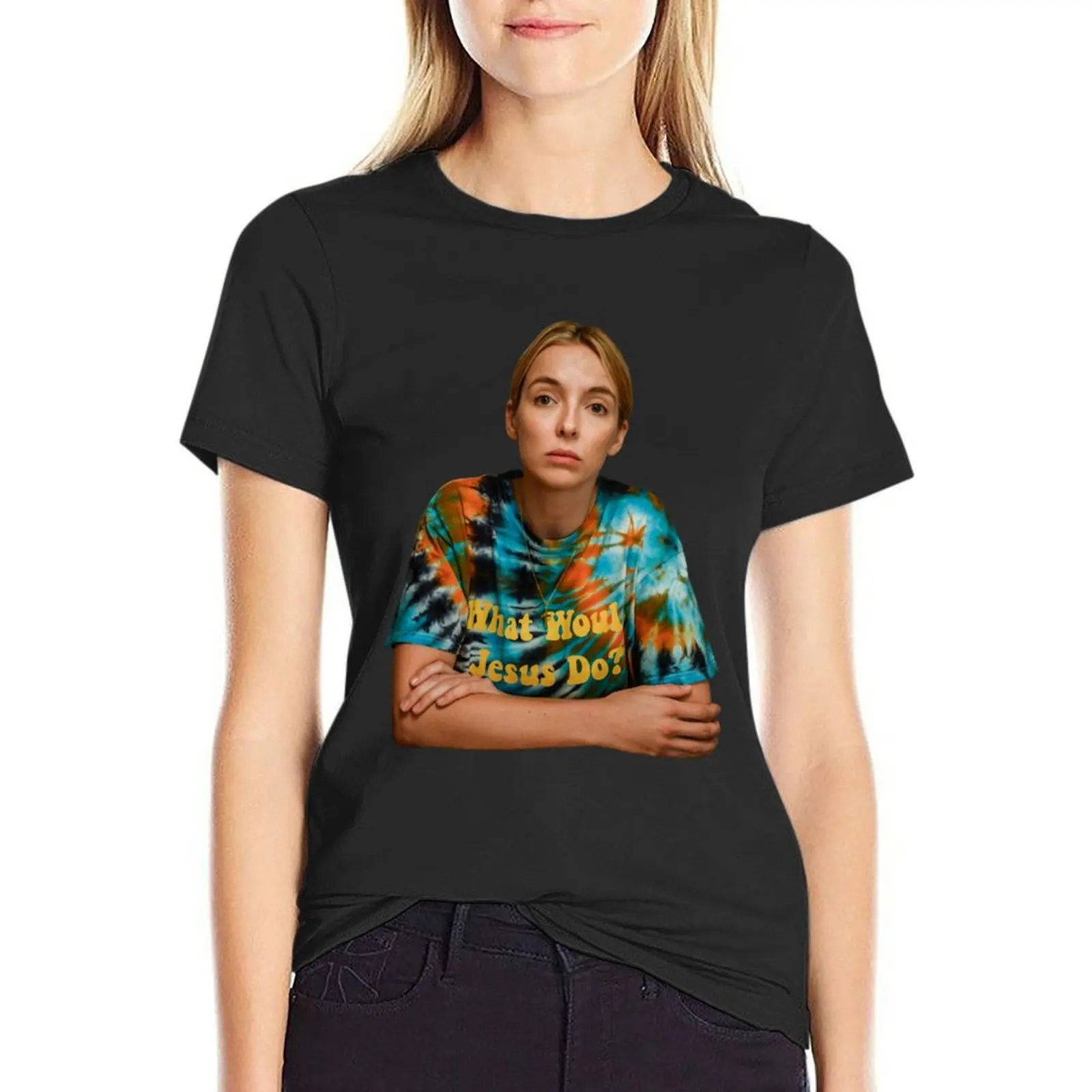 Pensive Villanelle What Would Jesus Do Killing Eve Season 4 Transparent T-Shirt cute clothes Women's t-shirt