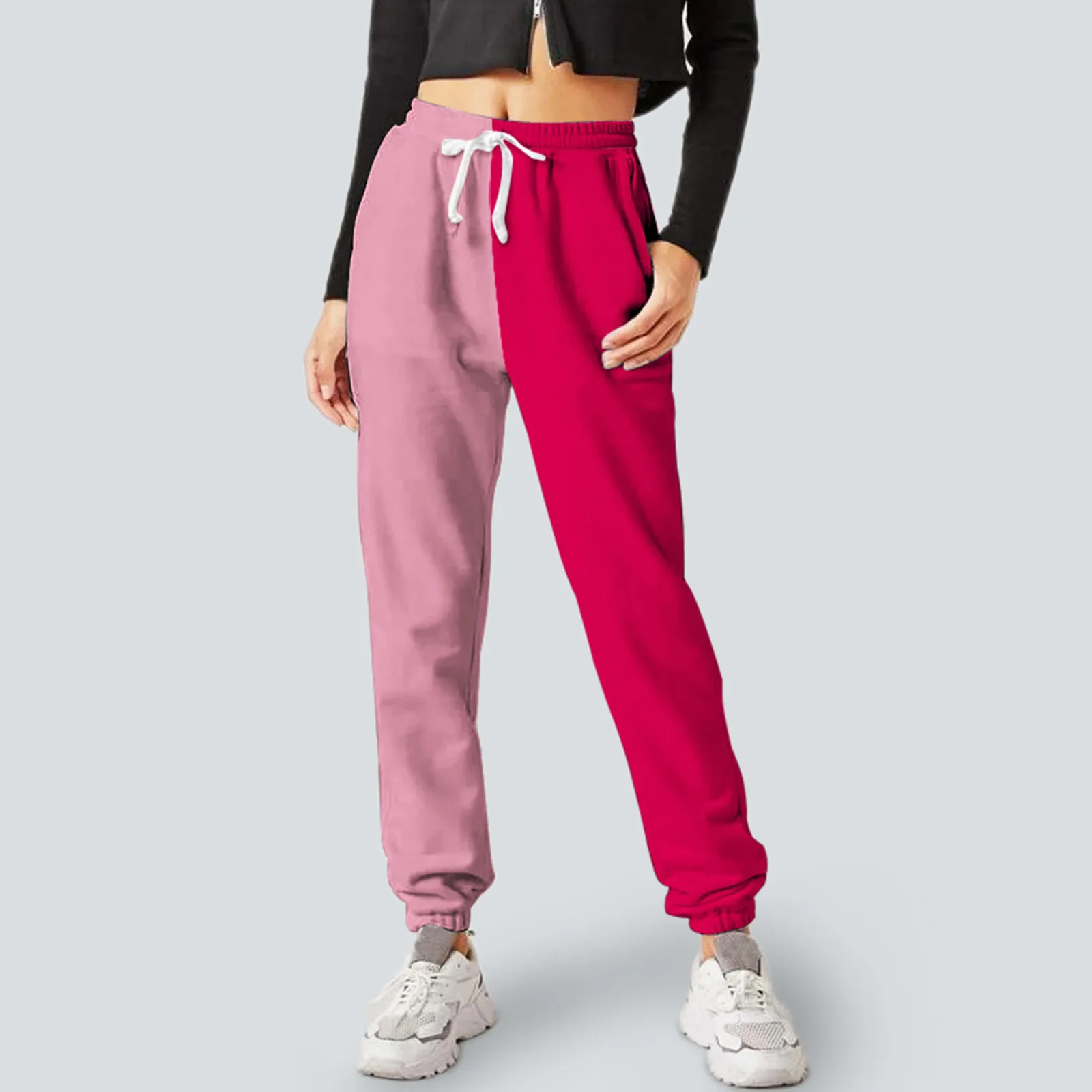 Pantaloni della tuta con pantaloni tascabili da donna stampati comodi pantaloni da jogging Casual atletici da allenamento a vita alta pantaloni taglie forti per le donne