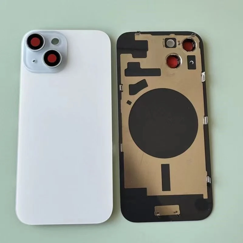 back Glass Material For Iphone 15 / 15 Pius Back Battery Cover +Middle Chassis Frame Housing Case Repair Parts